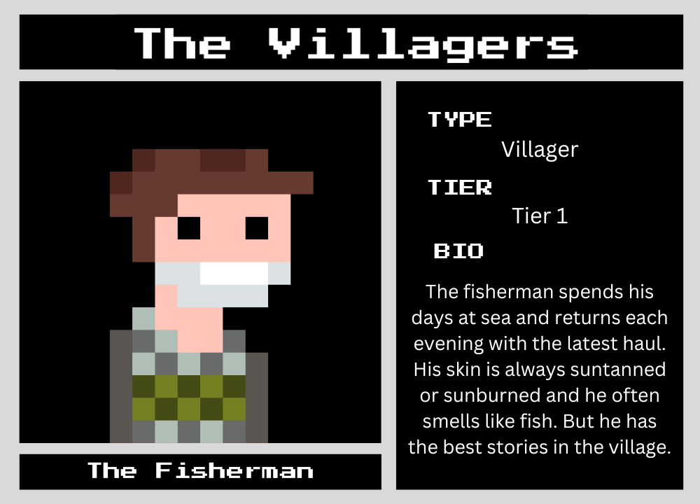 The Fisherman biography card